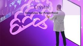  Presentation with telemedicine - Colorful PPT theme enhanced with concept-of-telemedicine-via-internet backdrop and a lilac colored foreground