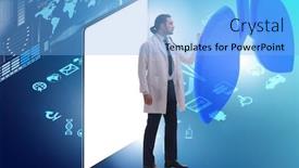  Presentation with telemedicine - Audience pleasing slide deck consisting of concept-of-telemedicine-via-internet backdrop and a light blue colored foreground