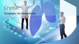  Presentation with telemedicine - Amazing PPT theme having concept-of-telemedicine-via-internet backdrop and a arctic colored foreground