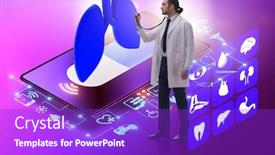  Presentation with telemedicine - PPT theme with concept-of-telemedicine-via-internet background and a purple colored foreground