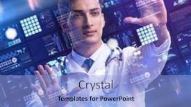  Presentation with telemedicine word cloud concept - Theme having concept-of-telemedicine-with-male background and a light blue colored foreground