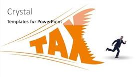  Presentation with burden - Presentation design consisting of concept-of-the-tax-burden background and a white colored foreground