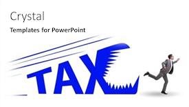  Presentation with burden - Presentation design having concept-of-the-tax-burden background and a white colored foreground