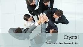  Presentation with winning - Presentation theme consisting of concept of the winning team background and a light blue colored foreground