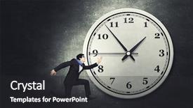  Presentation with time - Amazing PPT theme having concept of time with funny backdrop and a dark gray colored foreground