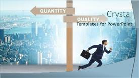  Presentation with trade - Presentation theme with concept-of-trade-off-between background and a cool aqua colored foreground