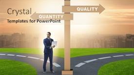  Presentation with trade - Presentation featuring concept-of-trade-off-between background and a lemonade colored foreground