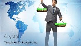  Presentation with trade - Slide deck enhanced with concept-of-trade-off-between background and a light blue colored foreground