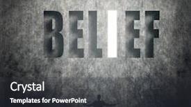  Presentation with trust - Audience pleasing slides consisting of concept of trust belief credit etc man stand on wall with text backdrop and a dark gray colored foreground