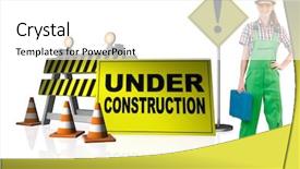  Presentation with under construction - Beautiful slides featuring concept of under construction backdrop and a white colored foreground
