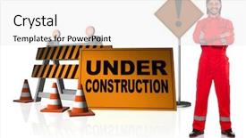  Presentation with under construction - Slides having concept of under construction background and a white colored foreground