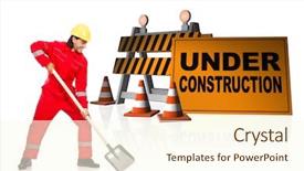  Presentation with under construction - Presentation enhanced with concept of under construction background and a cream colored foreground
