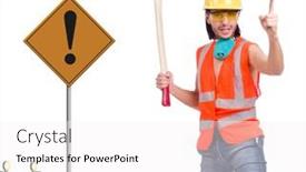  Presentation with under construction - Slide set with concept of under construction background and a white colored foreground