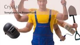  Presentation with under construction - PPT theme consisting of concept-of-under-construction background and a lemonade colored foreground