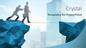  Presentation with business competition - Colorful slide set enhanced with concept-of-unethical-business-competition backdrop and a cool aqua colored foreground