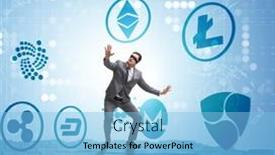  Presentation with concept - Cool new presentation with concept-of-various-cryptocurrencies backdrop and a light blue colored foreground