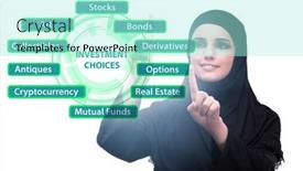  Presentation with investment - PPT theme consisting of concept-of-various-financial-investment background and a arctic colored foreground