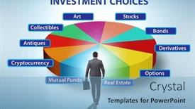  Presentation with investment - PPT layouts having concept-of-various-financial-investment background and a light blue colored foreground