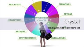  Presentation with investment - Presentation featuring concept-of-various-financial-investment background and a light blue colored foreground