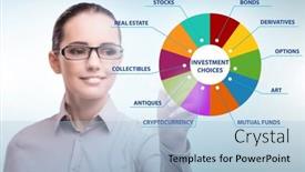  Presentation with investment - Slide deck with concept-of-various-financial-investment background and a light blue colored foreground