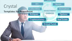  Presentation with investment - Presentation consisting of concept-of-various-financial-investment background and a arctic colored foreground