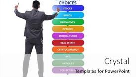  Presentation with investment - Slide set having concept-of-various-financial-investment background and a white colored foreground