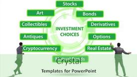  Presentation with investment - PPT theme consisting of concept-of-various-financial-investment background and a seafoam green colored foreground