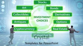  Presentation with investment - PPT layouts enhanced with concept-of-various-financial-investment background and a  colored foreground