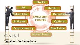  Presentation with investment - Presentation design featuring concept-of-various-financial-investment background and a blonde colored foreground