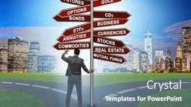  Presentation with investment - PPT layouts with concept-of-various-financial-investment background and a ocean colored foreground