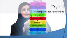  Presentation with investment - Slide deck having concept-of-various-financial-investment background and a sky blue colored foreground