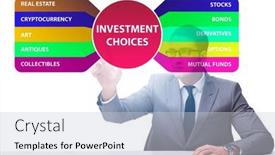  Presentation with investment - Slides enhanced with concept-of-various-financial-investment background and a light gray colored foreground