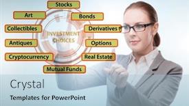  Presentation with investment - Presentation with concept-of-various-financial-investment background and a light blue colored foreground