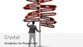  Presentation with investment - Presentation featuring concept-of-various-financial-investment background and a light gray colored foreground