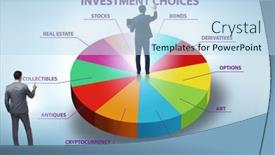  Presentation with investment - Slide set consisting of concept-of-various-financial-investment background and a sky blue colored foreground