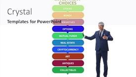  Presentation with investment - Slide deck having concept-of-various-financial-investment background and a white colored foreground