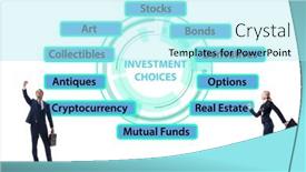  Presentation with investment - Presentation with concept-of-various-financial-investment background and a arctic colored foreground