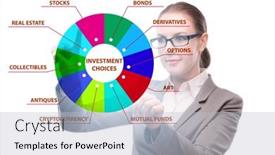  Presentation with investment - Slides featuring concept-of-various-financial-investment background and a light gray colored foreground
