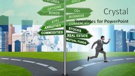  Presentation with investment - Slide deck consisting of concept-of-various-financial-investment background and a seafoam green colored foreground