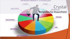  Presentation with investment - Presentation theme having concept-of-various-financial-investment background and a sky blue colored foreground