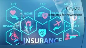  Presentation with insurance - Beautiful PPT theme featuring concept-of-various-types backdrop and a light blue colored foreground