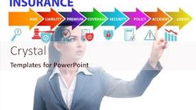  Presentation with insurance - PPT theme consisting of concept-of-various-types background and a sky blue colored foreground