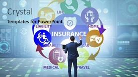  Presentation with insurance - Presentation design with concept-of-various-types background and a light blue colored foreground