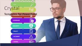  Presentation with insurance - PPT theme having concept-of-various-types background and a coral colored foreground