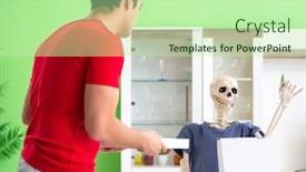  Presentation with deliver - Audience pleasing slides consisting of concept-of-very-slow-pizza backdrop and a mint green colored foreground