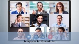  Presentation with collaboration - Presentation consisting of concept-of-virtual-collaboration-through background and a light blue colored foreground