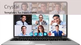  Presentation with collaboration - Slide set with concept-of-virtual-collaboration-through background and a soft green colored foreground