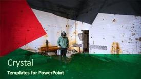  Presentation with israel flag - Presentation theme with concept-of-war-between-israel and a  colored foreground