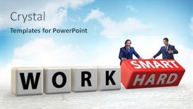  Presentation with smart - Slide deck consisting of concept-of-working-smart background and a light blue colored foreground