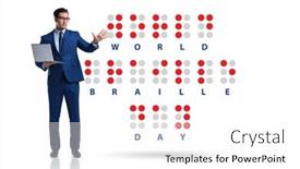  Presentation with world - PPT theme featuring concept-of-world-braille-day and a white colored foreground